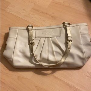 White Leather Coach Bag